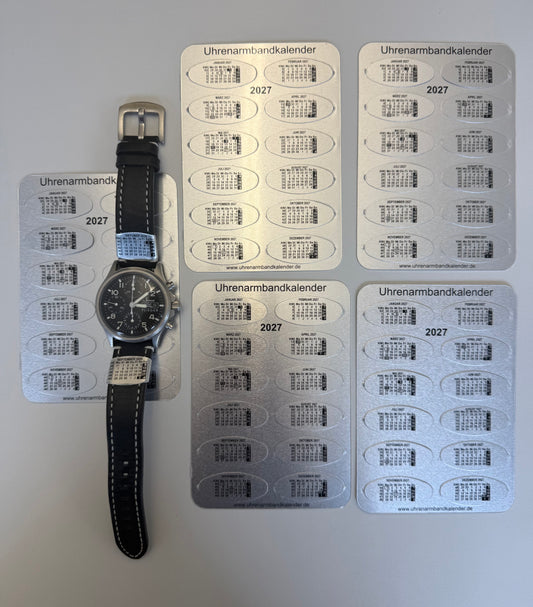 5er Set - Uhrenarmbandkalender 2027 - Kalenderwochen inklusive - IDEAL zum Verschenken !